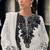 White embroidered sequence work fox georgette semi stitched suit with neck khatli work