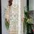 White embroidered sequence work fox georgette semi stitched suit with neck khatli work
