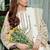 White embroidered sequence work fox georgette semi stitched suit with neck khatli work