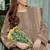 Chiku embroidered sequence work fox georgette semi stitched suit with neck khatli work