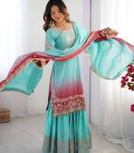 Designer wedding wear plazzo suit for women