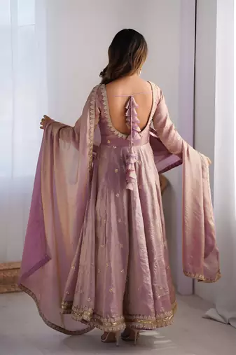 Wedding wear anarkali gown with dupatta