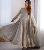 Wedding wear anarkali gown with dupatta