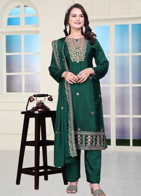 Designer chinon sharara suit with coding sequence embroidered work 1