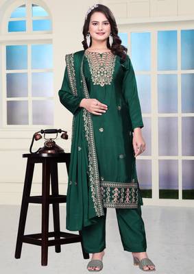 Designer chinon sharara suit with coding sequence embroidered work 2
