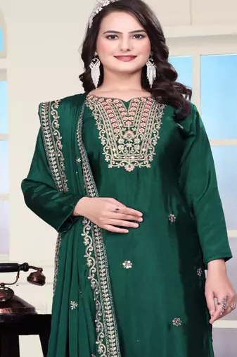 Designer chinon sharara suit with coding sequence embroidered work