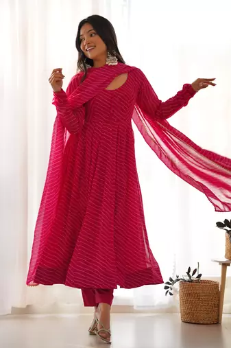 Wedding wear anarkali suit with dupatta