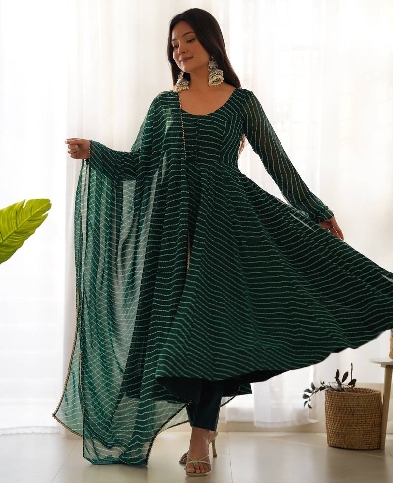 Wedding wear anarkali suit with dupatta