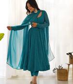 Wedding wear anarkali suit with dupatta