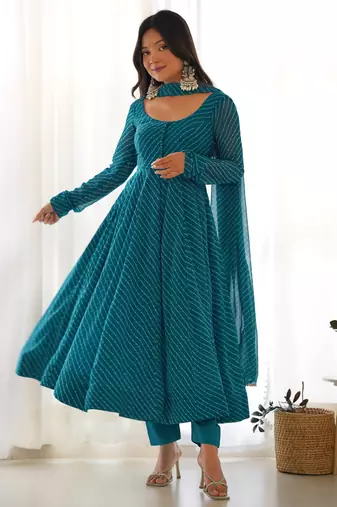 Wedding wear anarkali suit with dupatta
