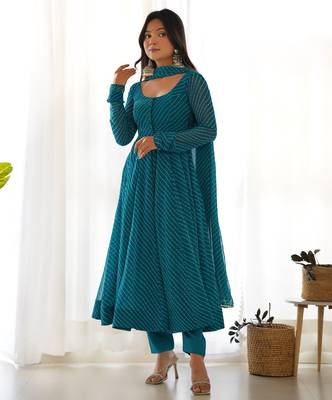 Wedding wear anarkali suit with dupatta 3