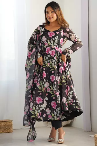 Wedding wear anarkali suit with dupatta