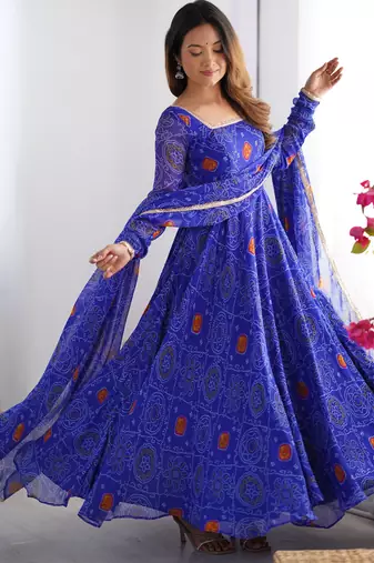 Wedding wear anarkali suit with dupatta