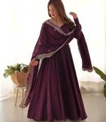 Wedding wear anarkali suit with dupatta