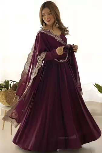 Wedding wear anarkali suit with dupatta