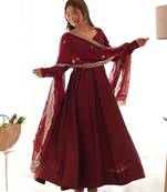 Wedding wear anarkali suit with dupatta
