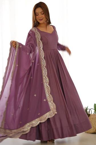 Wedding wear anarkali suit with dupatta