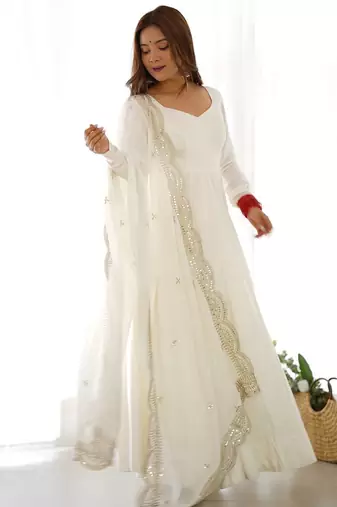 Wedding wear anarkali suit with dupatta