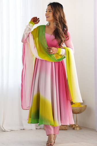 Wedding wear anarkali suit with dupatta
