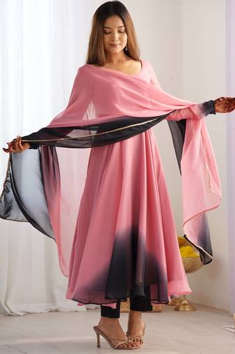 Wedding wear anarkali suit with dupatta