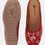 Pairs4u women's red ethnic embroidered jutti slip-on canvas flats with stylish toe and comfortable pvc sole
