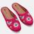 Pairs4u women's dark pink embroidered canvas punjabi jutti slip-on ethnic flats with comfortable pvc sole