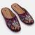 Pairs4u women's wine embroidered canvas juttis - ethnic slip-on flats with stylised toe and comfortable pvc sole