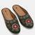 Pairs4u women's dark green embroidered canvas punjabi juttis slip-on ethnic flats