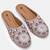 Pairs4u women's grey embroidered canvas jutti - stylish ethnic slip-on flats with comfortable pvc sole for women