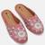Pairs4u women's peach mojari jutti ethnic embroidered flats canvas slip-on comfortable sole