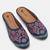 Pairs4u women's ethnic jutti in rama - embroidered canvas slip-on flats with stylised toe & comfortable pvc sole
