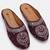 Pairs4u women's wine embroidered canvas jutti ethnic slip-on flats with stylised toe for universal occasions