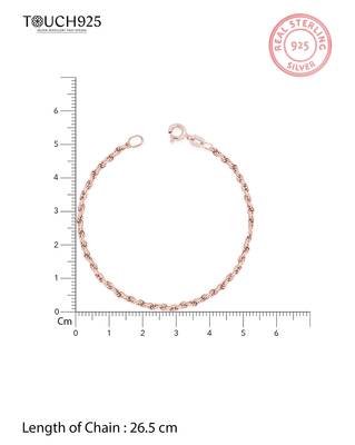 Touch925 classic rolo silver anklet 4