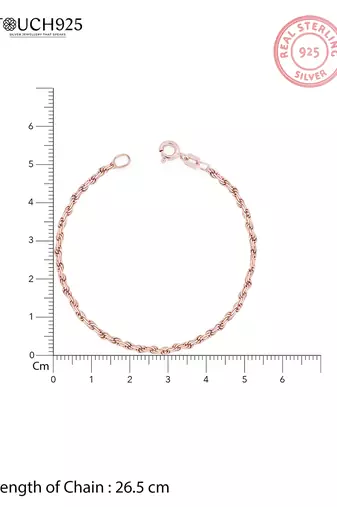 Touch925 classic rolo silver anklet