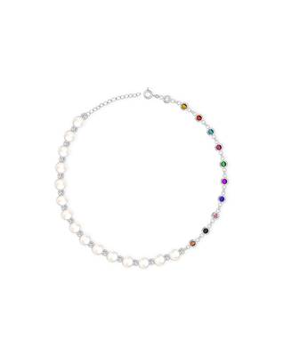 Touch925 harmony pearl & stone anklet 2