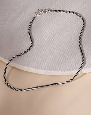 Touch925 twisted enamel silver anklet 1