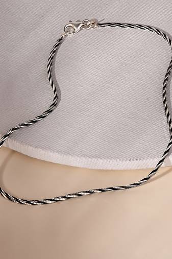 Touch925 twisted enamel silver anklet