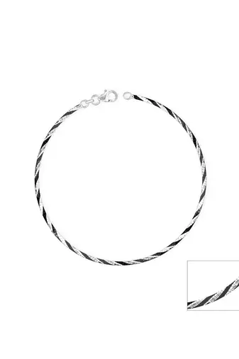 Touch925 twisted enamel silver anklet