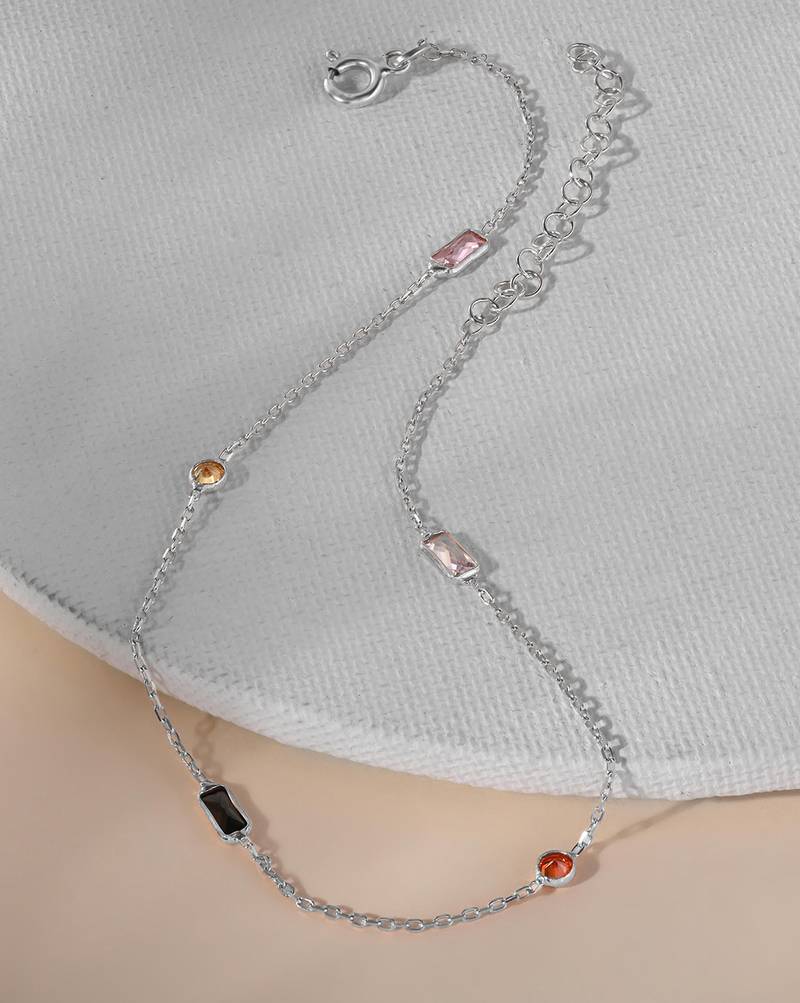 Touch925 shimmer bead anklet