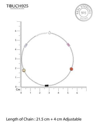 Touch925 shimmer bead anklet 4