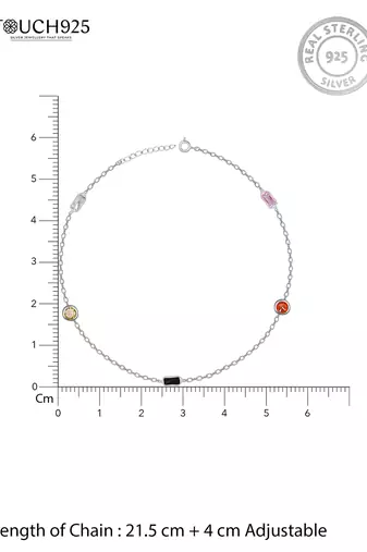 Touch925 shimmer bead anklet