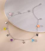 Touch925 star drop charm anklet