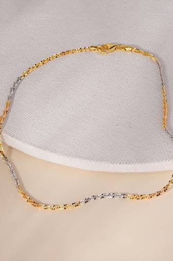Touch925 triple shade fancy silver anklet