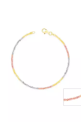 Touch925 triple shade fancy silver anklet