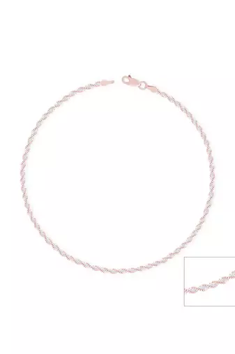 Touch925 elegant twisted silver anklet