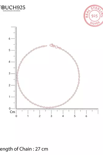 Touch925 elegant twisted silver anklet