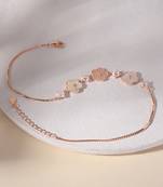 Touch925 flower petal stone anklet