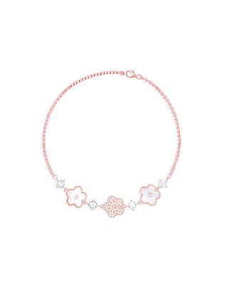Touch925 flower petal stone anklet 2