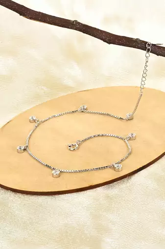 Touch925 stone trail charm anklet