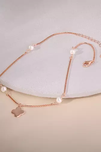 Touch925 pearl charm anklet